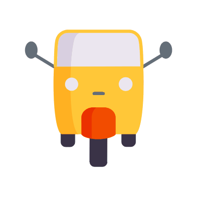 Tuk tuk, Animated Icon, Flat