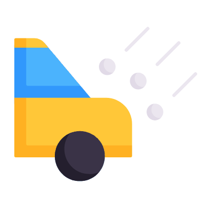 Car Hail, Animated Icon, Flat