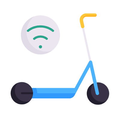 Scooter Wifi, Animated Icon, Flat