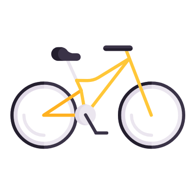 Downhill Bicycle, Animated Icon, Flat