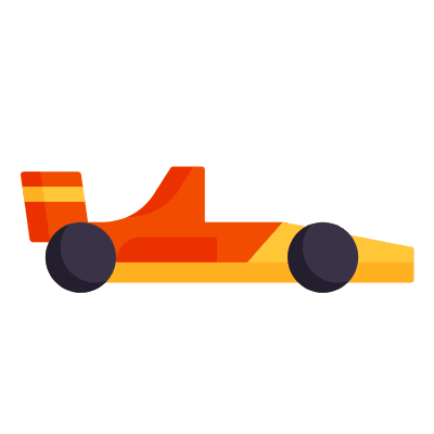 F1 Car, Animated Icon, Flat