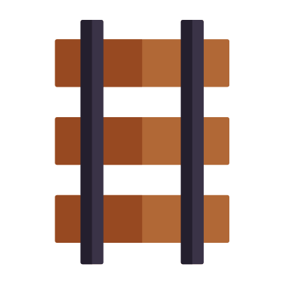 Train Tracks, Animated Icon, Flat