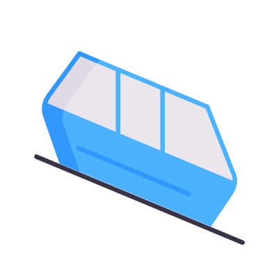 Funicular, Animated Icon, Flat