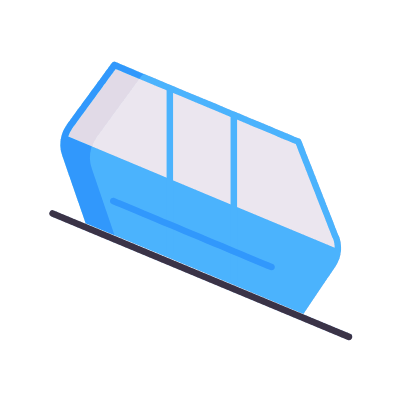 Funicular, Animated Icon, Flat
