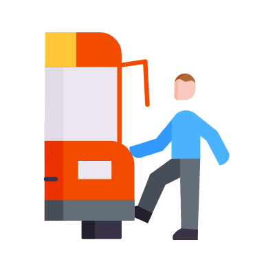 Get On Bus, Animated Icon, Flat