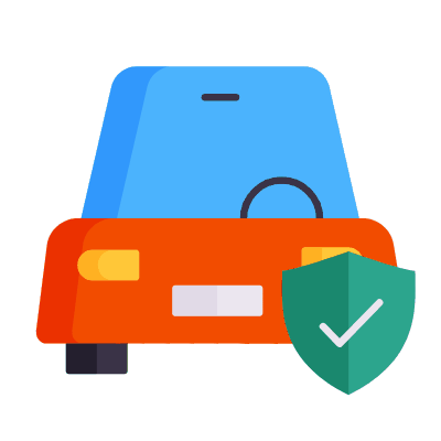 Car Shield Check, Animated Icon, Flat