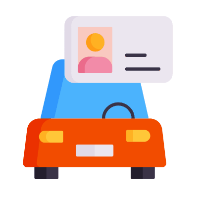 Driver License, Animated Icon, Flat