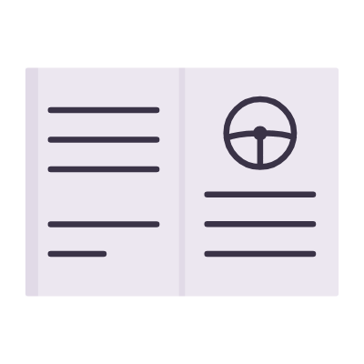 Manual Book Car, Animated Icon, Flat