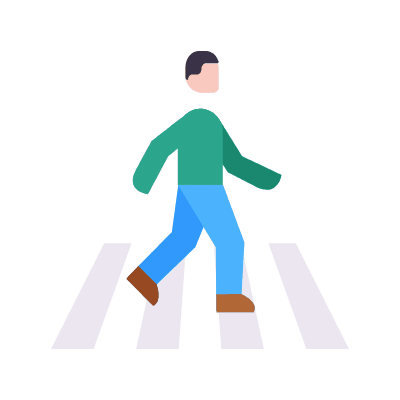Crosswalk, Animated Icon, Flat