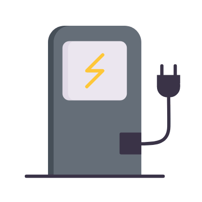 Ev Charging Station, Animated Icon, Flat