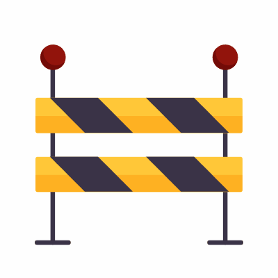 Road Barrier, Animated Icon, Flat
