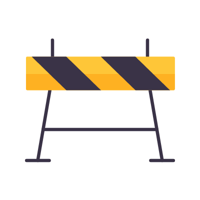Road Barrier, Animated Icon, Flat