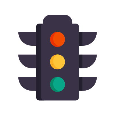 Traffic Light, Animated Icon, Flat