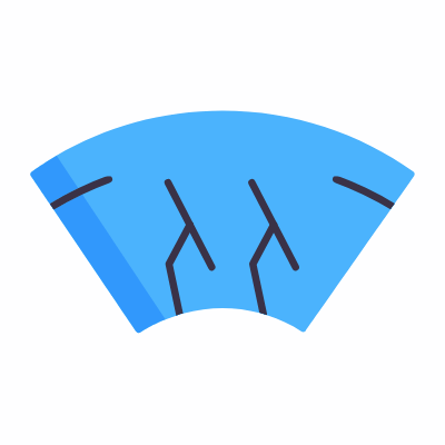 Windscreen, Animated Icon, Flat