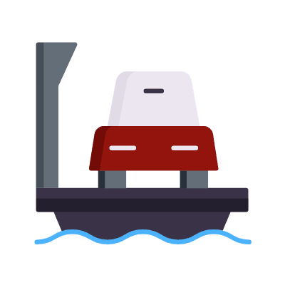 Car Ferry, Animated Icon, Flat