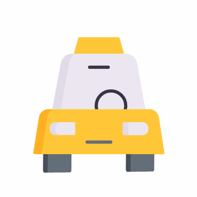 Taxi, Animated Icon, Flat