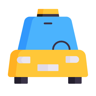 Taxi, Animated Icon, Flat