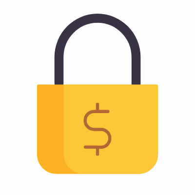 Lock Dollar, Animated Icon, Flat