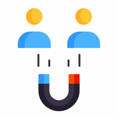 Avatars Magnet, Animated Icon, Flat