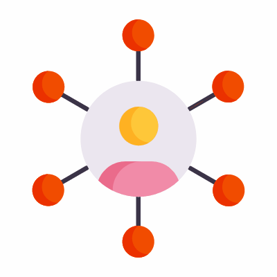 Avatar Network, Animated Icon, Flat