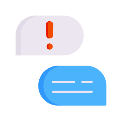 Chats Exclamation, Animated Icon, Flat