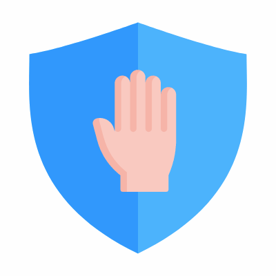 Shield Hand, Animated Icon, Flat