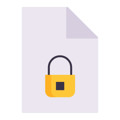Document Lock, Animated Icon, Flat