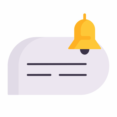 Chat Bell, Animated Icon, Flat