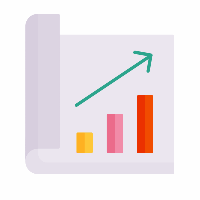 Project Bar Chart, Animated Icon, Flat