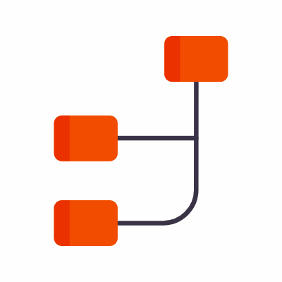 Organization Chart, Animated Icon, Flat