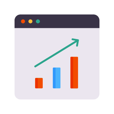 Browser Bar Chart, Animated Icon, Flat