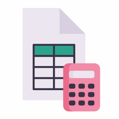 File Calculator, Animated Icon, Flat