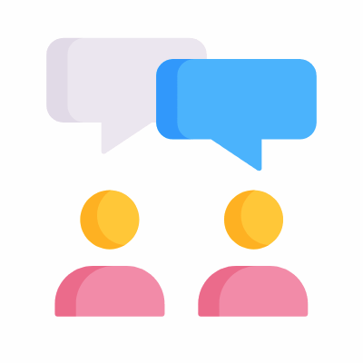 Avatars Chatting, Animated Icon, Flat