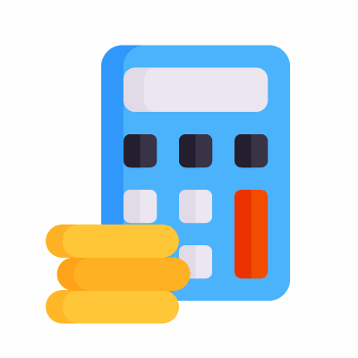Calculator Coins, Animated Icon, Flat