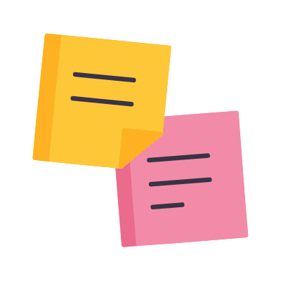 Sticky Notes, Animated Icon, Flat