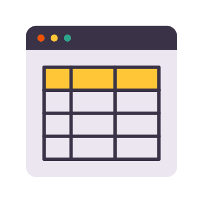 Spreadsheet, Animated Icon, Flat
