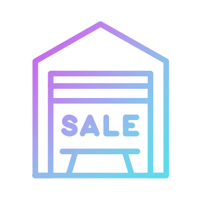 Garage Sale, Animated Icon, Gradient