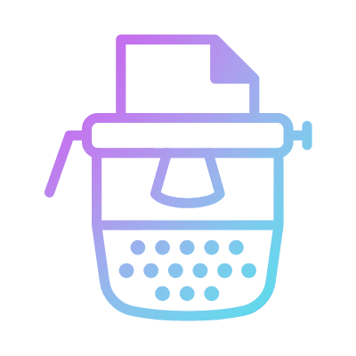Typewriter, Animated Icon, Gradient