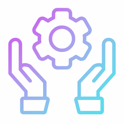 Hands Open Settings, Animated Icon, Gradient