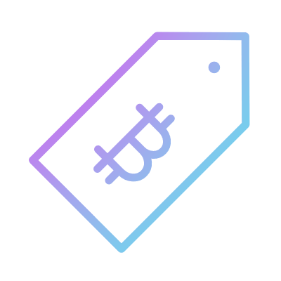 Bitcoin Price Tag, Animated Icon, Gradient
