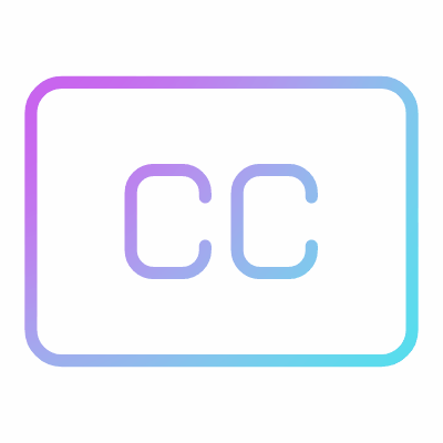 Closed Captioning, Animated Icon, Gradient
