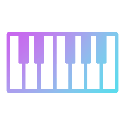 Piano Keyboard, Animated Icon, Gradient