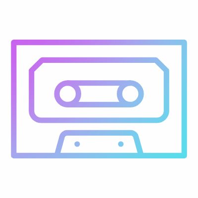 Cassette Tape, Animated Icon, Gradient