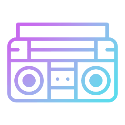Boombox, Animated Icon, Gradient