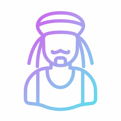 Man Rastafari, Animated Icon, Gradient