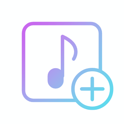 Add Song, Animated Icon, Gradient