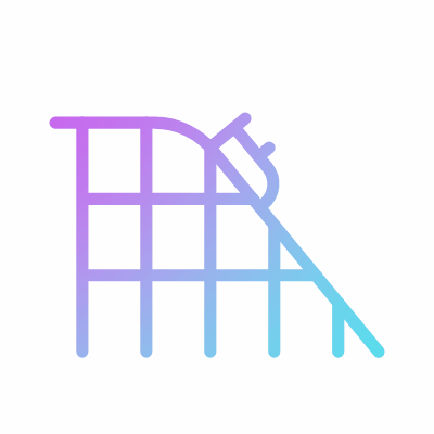 Roller Coaster, Animated Icon, Gradient