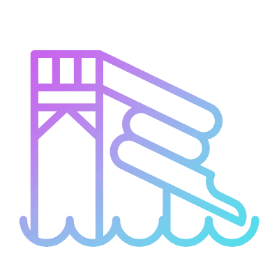 Water Slide, Animated Icon, Gradient