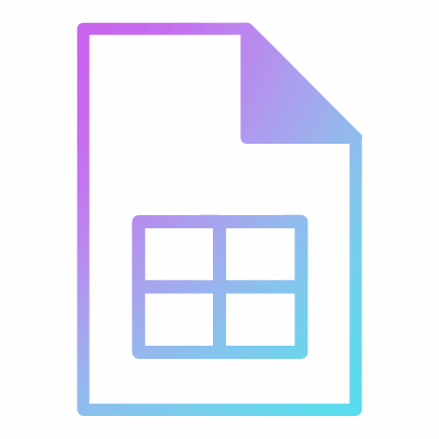 File Google Sheet, Animated Icon, Gradient