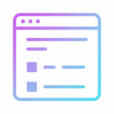 Browser Questionnaire, Animated Icon, Gradient